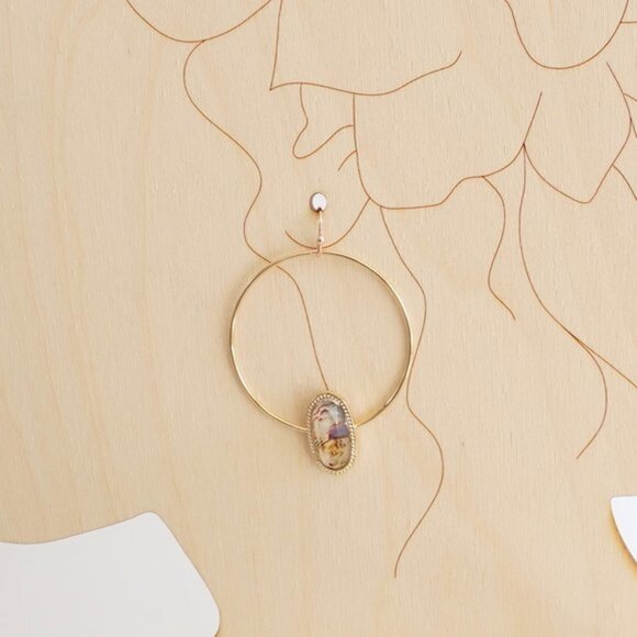 4/$25 LOFT Druzy Hoop Drop Earrings - Picture 3 of 3